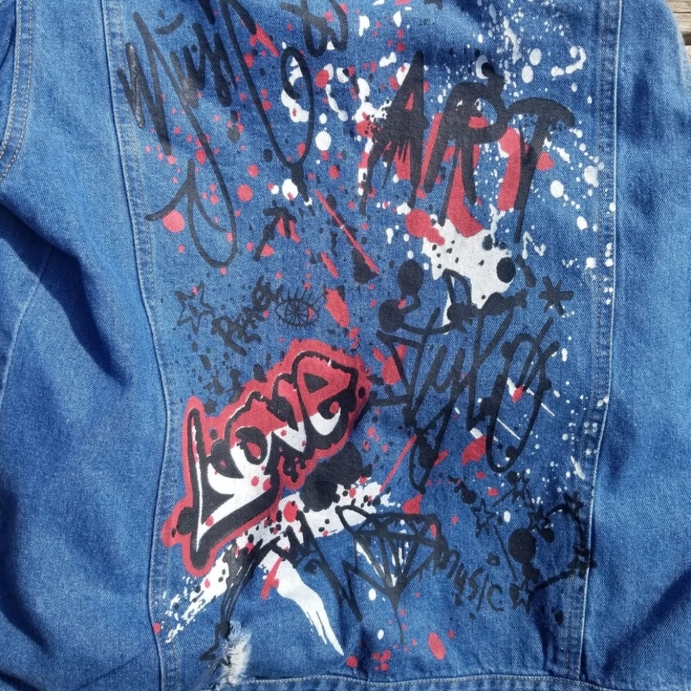 Cute Streetwear Fashion Art Jeans Jacket